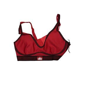 ALO Yoga Red and Black Sports Bra with Adjustable Straps